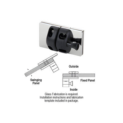 CRL 316 Polished Stainless 180 Degree Glass-to-Glass Gate Latch