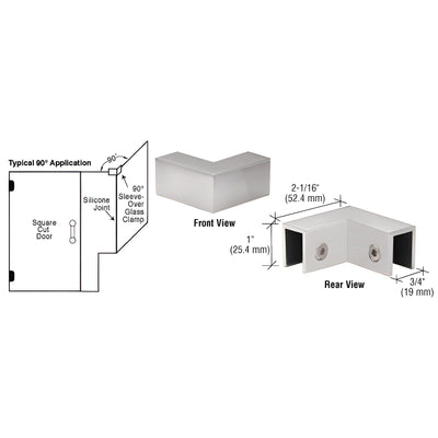 CRL Satin Nickel 90 Degree "Sleeve Over" Glass Clamp
