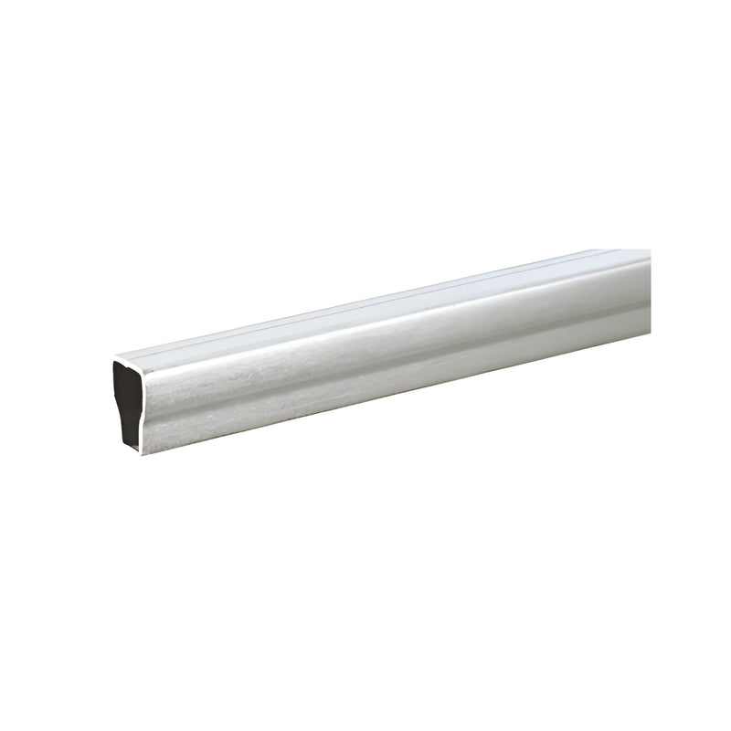 A close-up view of a clear anodized single seal spacer with a 3/16 inch width.