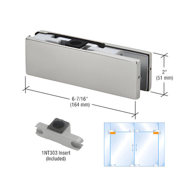 DORMAKABA® Brushed Stainless Top Door Patch Fitting with Pivot Insert For 3/4" Glass