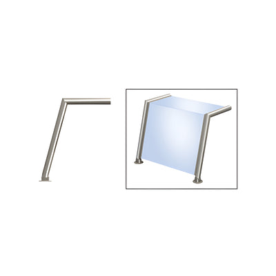 CRL Polished Stainless Elegant 151 Series 1-1/2" Tubing Glass On Top and Front Only Sneeze Guard