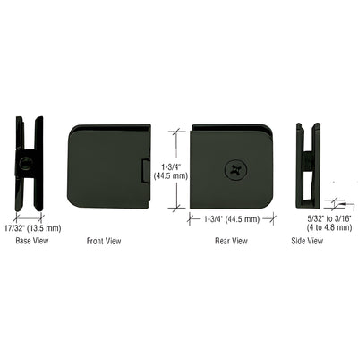 CRL Oil Rubbed Bronze Junior Traditional Style Fixed Panel U-Clamp