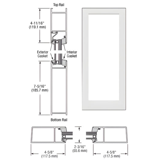 CRL-U.S. Aluminum IG600 White Kynar® Hurricane-Resistant Entry Door
