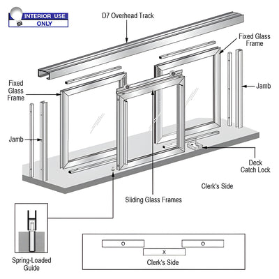 CRL Horizontal Sliding Barbara Model Pass-Thru Assembly With D7 Header