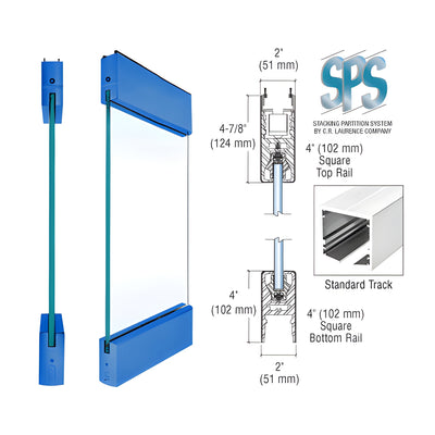 CRL Painted Type 1 Standard SPS with 4" Square Rails Top and Bottom