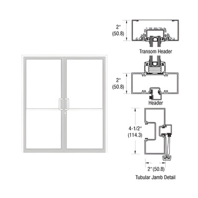 CRL-U.S. Aluminum White KYNAR® Paint Custom Size Series 451 Tubular Gear Hinge Transom Frame Complete (2FT)