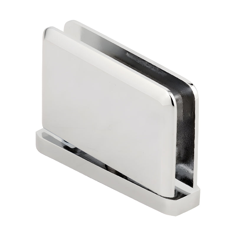 A polished nickel Prima 01 series hinge shown from a front-facing angle.