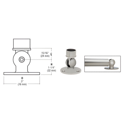 CRL Brushed Stainless Adjustable Flange for 1-1/2" Tubing