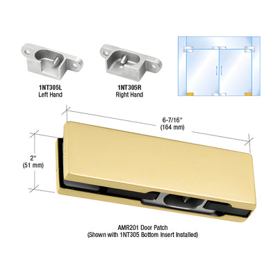 CRL Satin Brass LH North American Bottom Door Patch Fitting