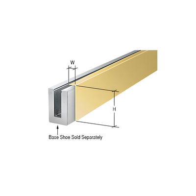 CRL Polished Brass Custom Cladding for L56S, L21S, and L25S Series Square Aluminum Base Shoe