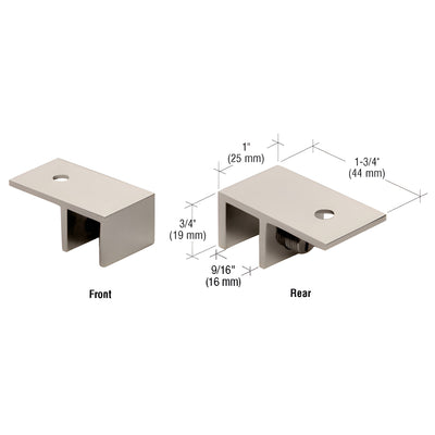 CRL Brushed Nickel Ceiling Mount "Sleeve Over" Glass Clamp