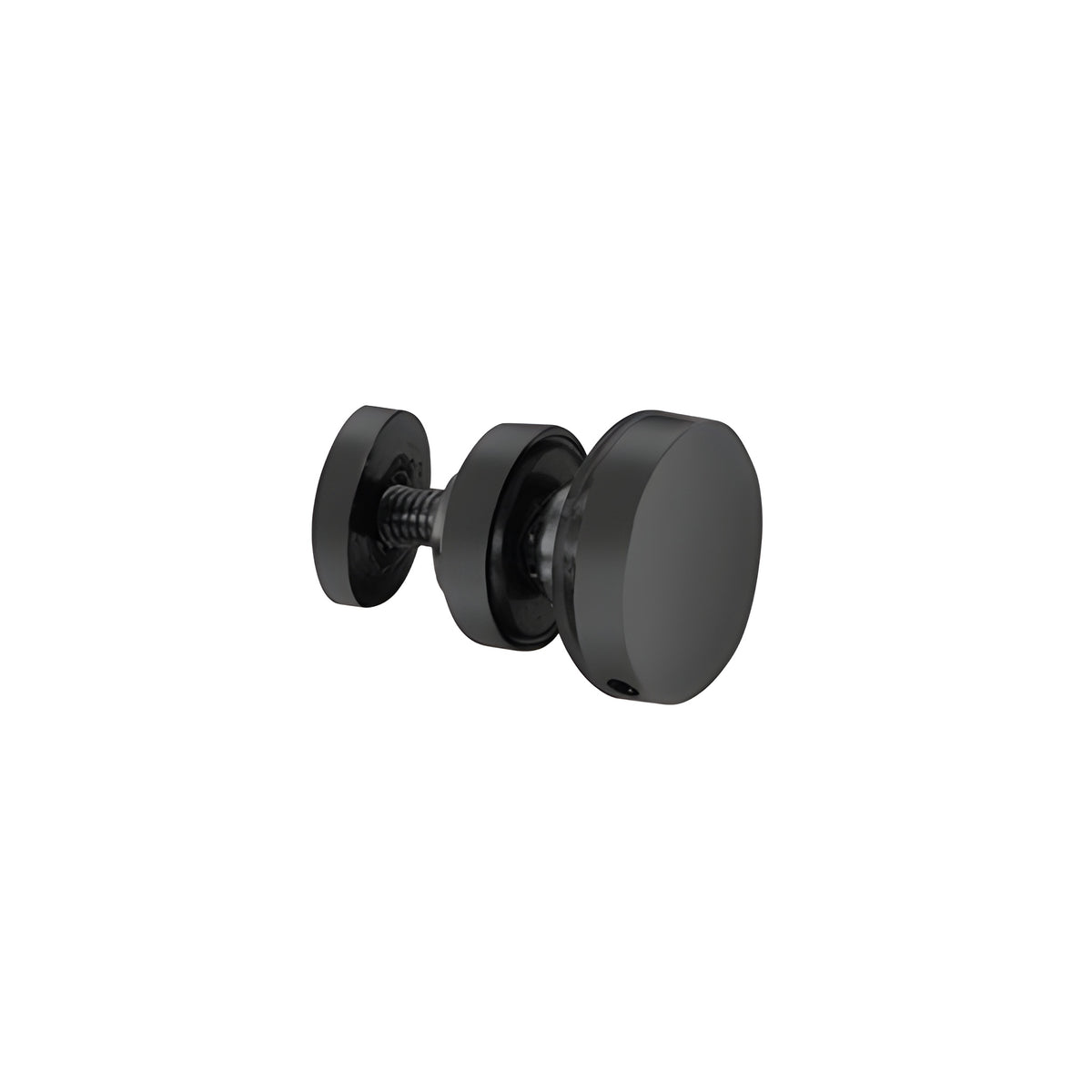 A matte black stainless steel Bristol fixed panel fitting shown from a side angle.