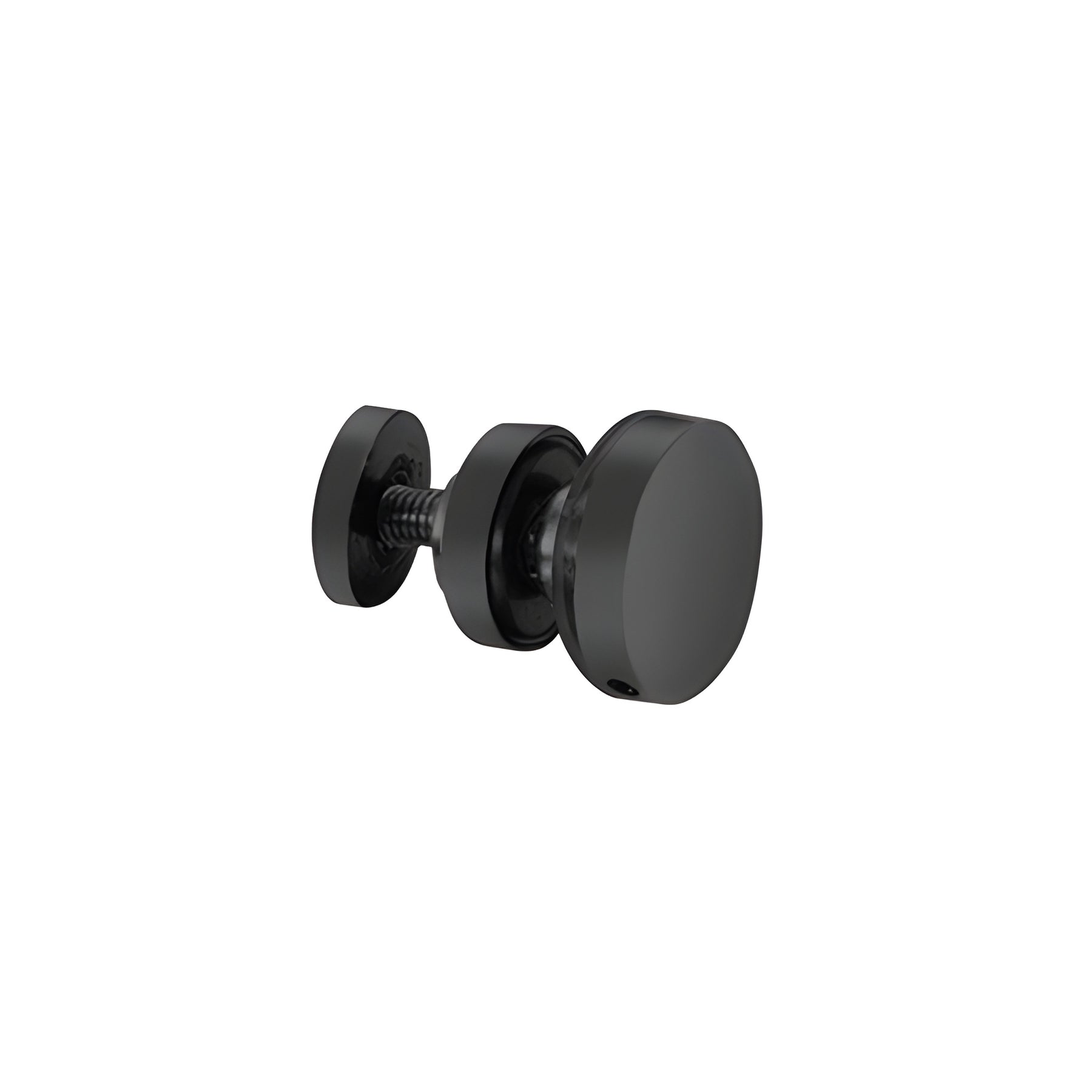 A matte black stainless steel Bristol fixed panel fitting shown from a side angle.