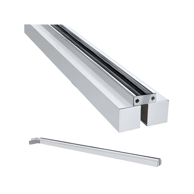 CRL Satin Anodized Custom Size Single Door Glass-to-Wall Floating Header With Fin Brackets