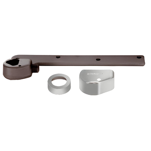 Rixson offset closer arm (right hand) with polished chrome finished cap and ring, SKU 252050RHPC