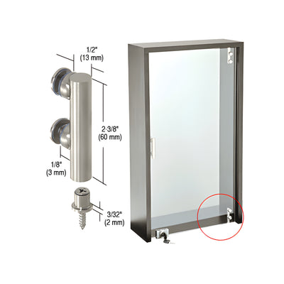 CRL Brushed Stainless Cabinet Door Pivot Hinges