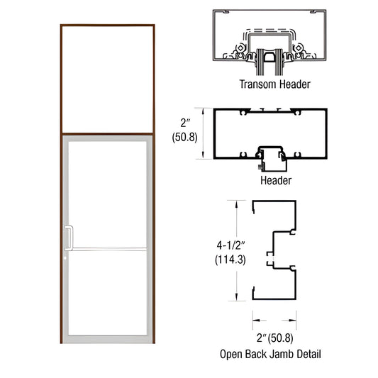 CRL-U.S. Aluminum IT451 38x126 Offset Pivot Door Frame - Dark Bronze