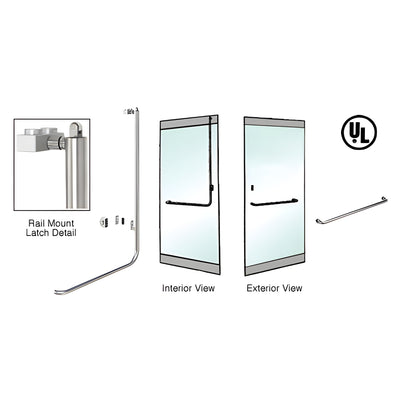 CRL-Blumcraft® Brushed Stainless Right Hand Reverse Rail Mount Keyed Access "A" Exterior, Top Securing Panic Handle