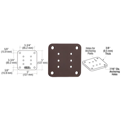 CRL Matte Bronze 5" x 5" Square Base Plate