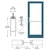 CRL-U.S. Aluminum Custom KYNAR® Paint Custom Single Series 400 Medium Stile Geared Hinge Entrance Door for Surface Mount Door Closer