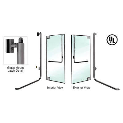 CRL-Blumcraft® Oil Rubbed Bronze Right Hand Reverse Glass Mount Keyed Access "D" Exterior, Top Securing Panic Handle