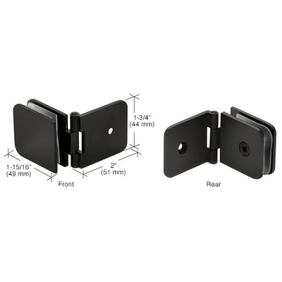 CRL Matte Black Adjustable Wall Mount Glass Clamp