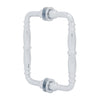 A polished chrome Victorian style back-to-back pull handle shown from an angled perspective.