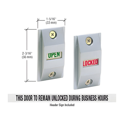 CRL Aluminum Lock Indicator Set Slide Down = "LOCKED"