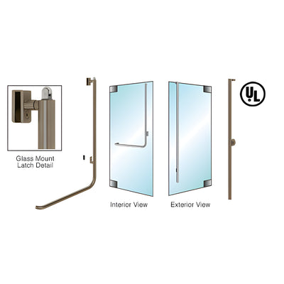 CRL-Blumcraft® Oil Rubbed Bronze Right Hand Reverse Glass Mount Keyed Access "FS" Exterior, Top Securing Panic Handle