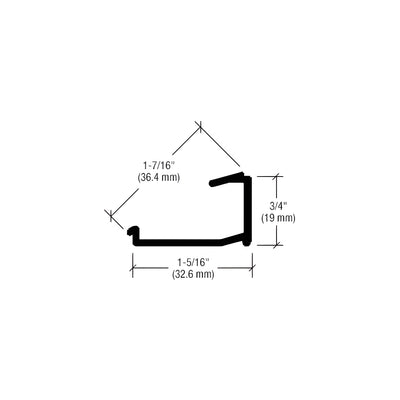CRL-U.S. Aluminum Deep Pocket Reducer for 1/4" Transition Glazing, Clear Anodized Class 1 - 24'-2"