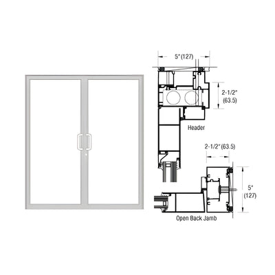 CRL-U.S. Aluminum IG600 Series Clear Anodized Custom Up/Over Door Frame for Geared Hinged and Overhead Concealed Closer