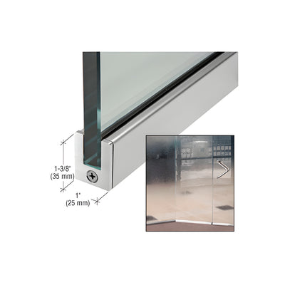 CRL Brushed Stainless 1-3/8" Tall Slender Profile Door Rail Without Lock - 35-3/4"