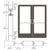 CRL-U.S. Aluminum Bronze Black Anodized Custom Pair Series 400 Medium Stile Offset Pivot Entrance Doors for Overhead Concealed Door Closers