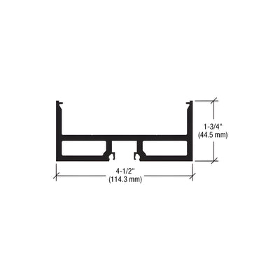 CRL-U.S. Aluminum White KYNAR® Paint Door Head/Jamb, 2" x 4-1/2", 21'-9"