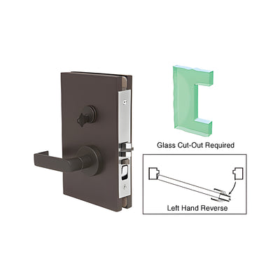 CRL Dark Bronze 6" x 10" LHR Center Lock With Deadlatch in Office Function