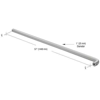CRL Clear Anodized Astral Push Bar for 60" Door