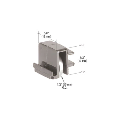 CRL 1/2" Flat Edge Stainless Steel Ball-Bearing Window Roller with 5/8" Wide Housing