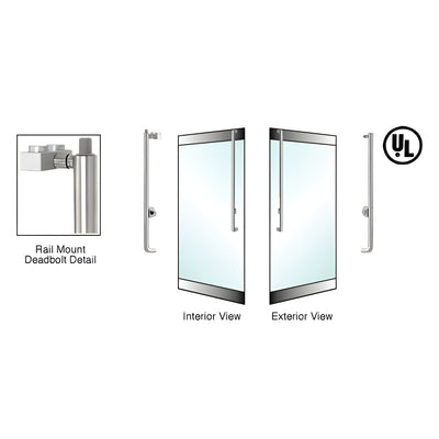 CRL-Blumcraft® Brushed Stainless Right Hand Reverse Rail Mount Cylinder/Thumbturn "J" Exterior Top Securing Deadbolt Handle