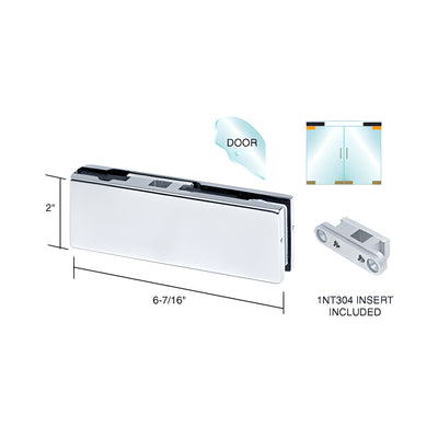 CRL Polished Stainless European Top Door Patch Fitting with 1NT304 Insert