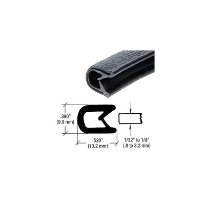 CRL Black Sof®-Tone QuickEdge™ Standard Double Lip QuickEdge® Trim for 1/32" to 1/8"