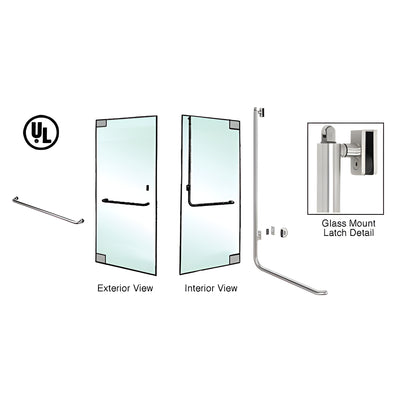 CRL-Blumcraft® Brushed Stainless Left Hand Reverse Glass Mount Keyed Access "A" Exterior, Top Securing Panic Handle for 3/4" Glass