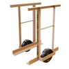 A pair of iron CRL Split Case Dollies featuring 12-inch steel rollers and a 4400 lbs. load capacity.