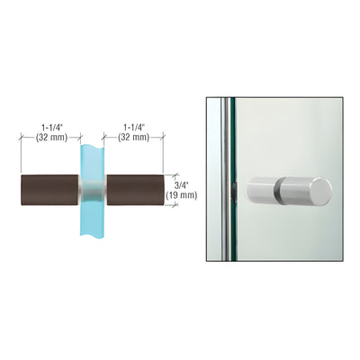 CRL Oil Rubbed Bronze Cylinder Style Back-to-Back Shower Door Knobs