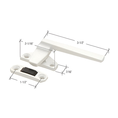 CRL White Right Hand Casement Window Locking Handle with 1-1/2" Screw Holes