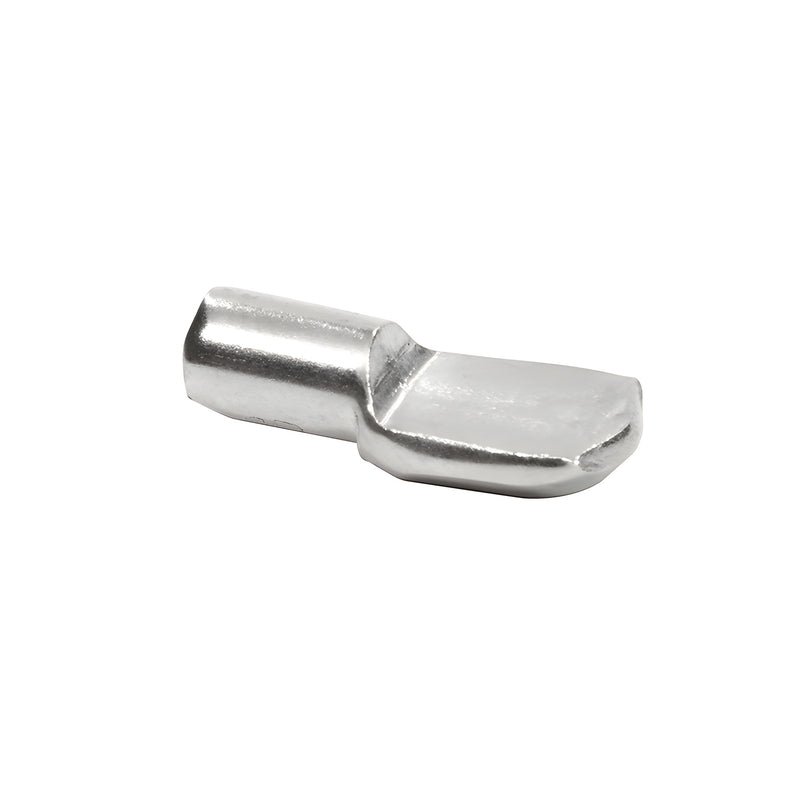 A single brite zinc plated steel shelf support pin shown against a plain white background.