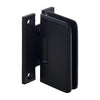 An angled view of the oil rubbed bronze Petite 037 series wall mount hinge showing the H-shaped back plate.