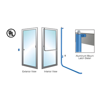 CRL-Blumcraft® Painted Left Hand Reverse Aluminum Door Mount Retainer Plate "Z" Exterior, Top Securing Panic Handle