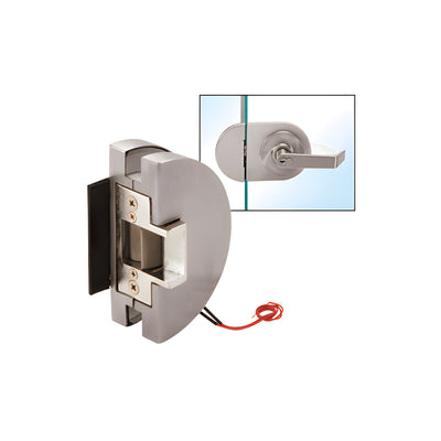 CRL Fail Safe Lever Lock Glass Keepers with Electric Strike - Brushed Stainless Steel