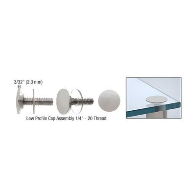 CRL Brushed Stainless Low Profile Cap Assembly for 3/4" Standoff Bases