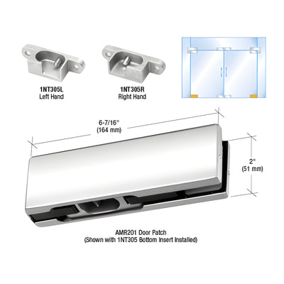 CRL Polished Stainless RH North American Bottom Door Patch Fitting